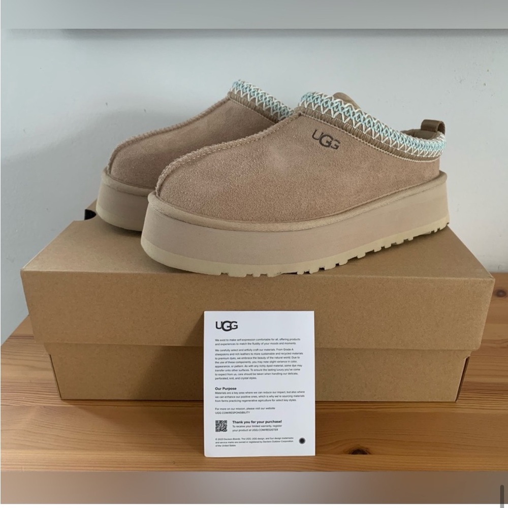NEW Women's UGG Tazz Platform Slipper - Size 6 Women's US - Sand Mule Clog
